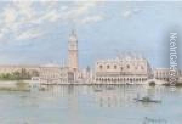 The Piazza San Marco And The Doge's Palace, Venice Oil Painting - Antonietta Brandeis