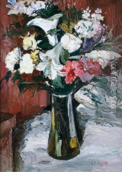 Vase De Fleurs Oil Painting - Marcel Francois Leprin