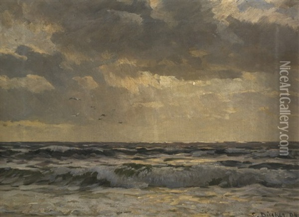 Seascape Oil Painting - Eugen Gustav Duecker