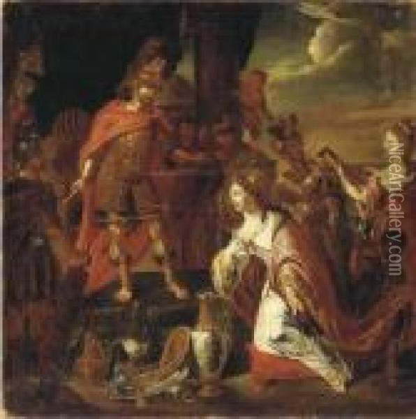 The Wedding Of Alexander And Roxana Oil Painting - Peter Paul Rubens
