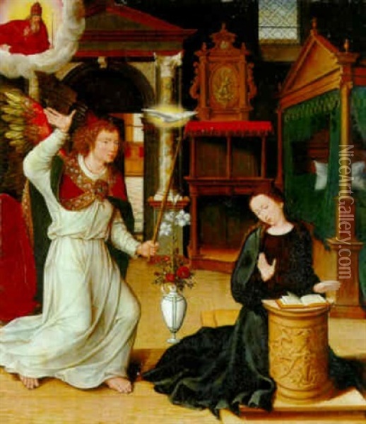 The Annunciation Oil Painting - Pieter Jansz Pourbus