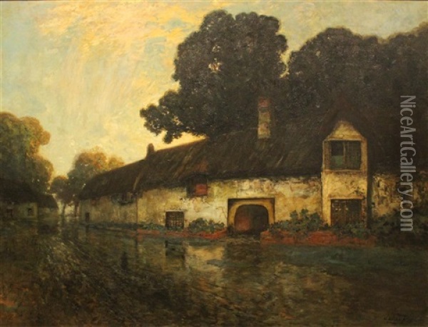 Farmhouse Oil Painting - Julian Walbridge Rix