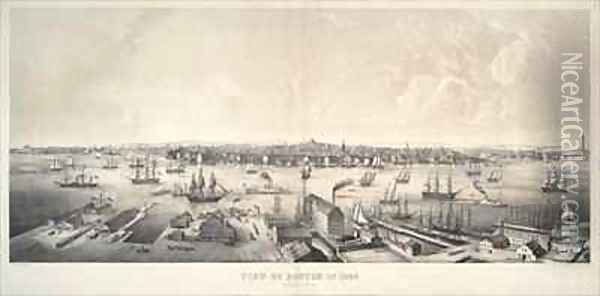 View of Boston from the east Oil Painting - Charles Burton