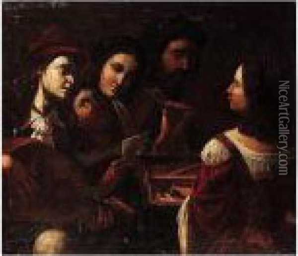 A Musical Party Oil Painting - Angelo Caroselli