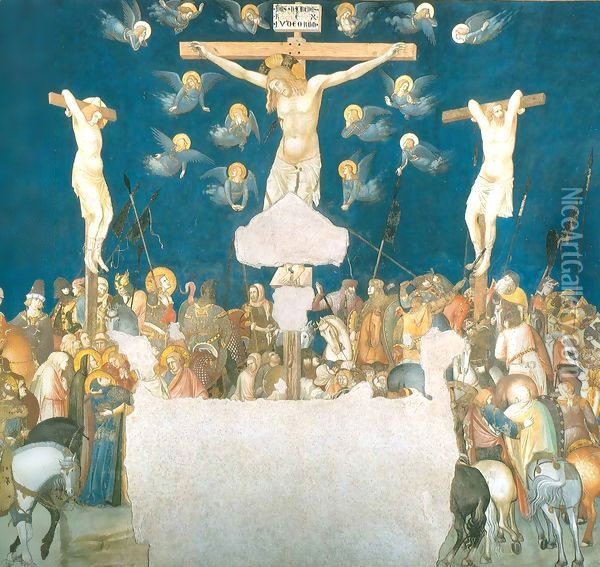 Assisi Frescoes Crucifixion Oil Painting - Pietro Lorenzetti