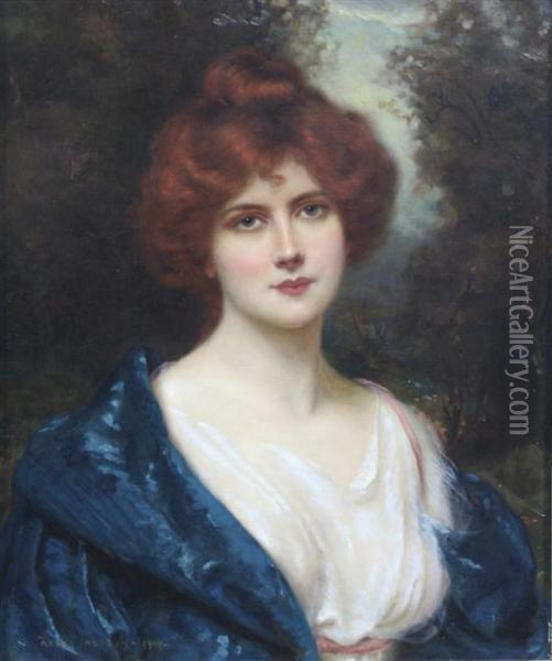 Auburn Haired Beauty Oil Painting - Aby Altson