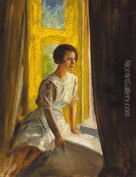 Anne, The Artist's Daughter Oil Painting - Robert Ponsonby Staples