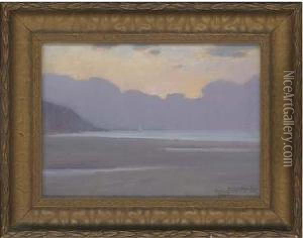 A Sunset Sail Oil Painting - Sandor L. Landeau