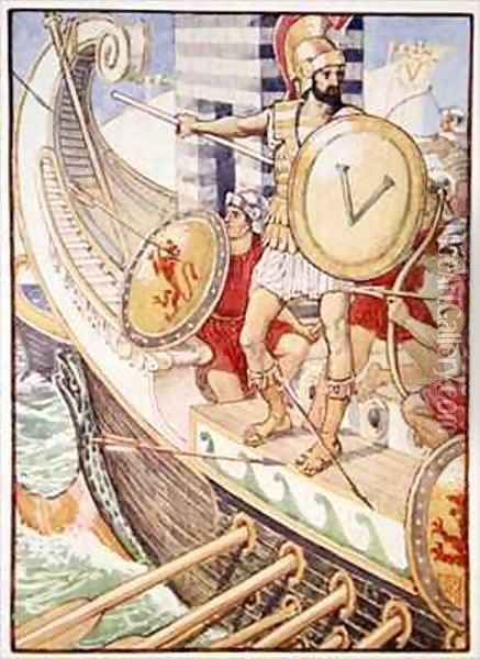 He became a target for every arrow Oil Painting - Walter Crane