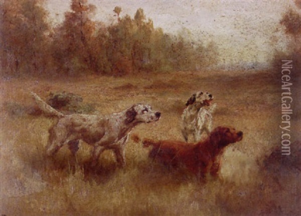 Three Setters Oil Painting - Percival Leonard Rosseau