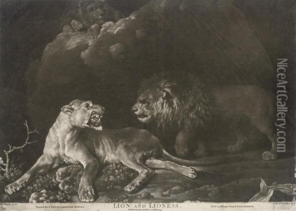 The Lion And The Lioness Oil Painting - Richard Houston
