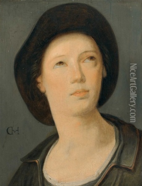 Portrat Eines Jungen Mannes Mit Hut Oil Painting - Cornelis Cornelisz Van Haarlem