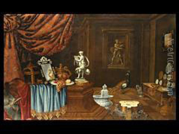 Allegorie Auf Die Funf Sinne Oil Painting - Giovanni Battista Salvi