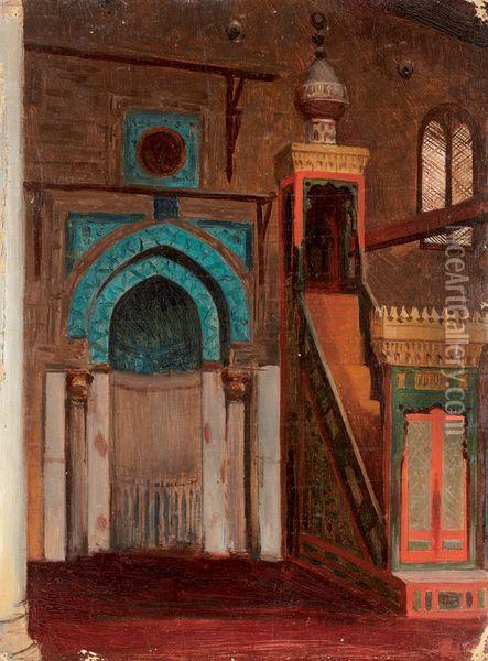 Vue D'un Interieur De Mosquee Oil Painting - Paul-Marie Lenoir