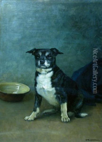 Sittende Hund Oil Painting - Karl Kristian Uchermann