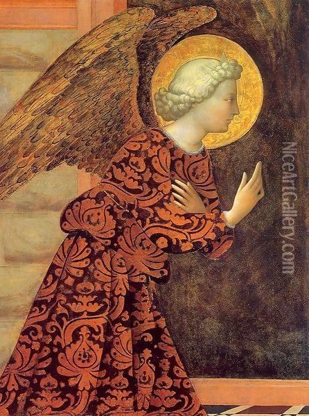 Archangel Gabriel Oil Painting - Tommaso Masolino (da Panicale)