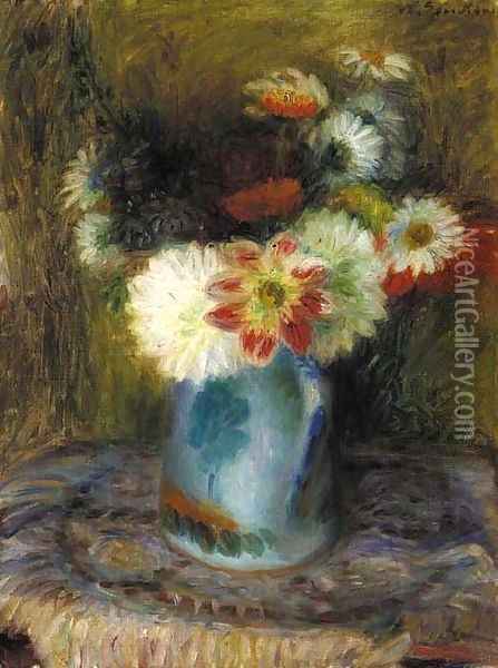 Flowers in a Jug Oil Painting - William Glackens
