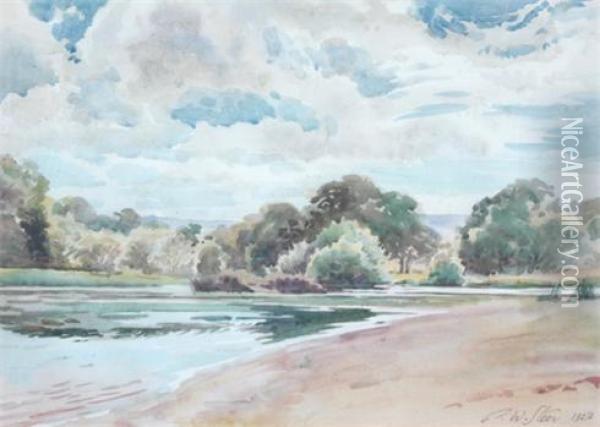 Wooded Lake Scene Oil Painting - Philip Wilson Steer
