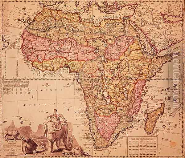 Map of Africa Oil Painting - Pieter Schenk