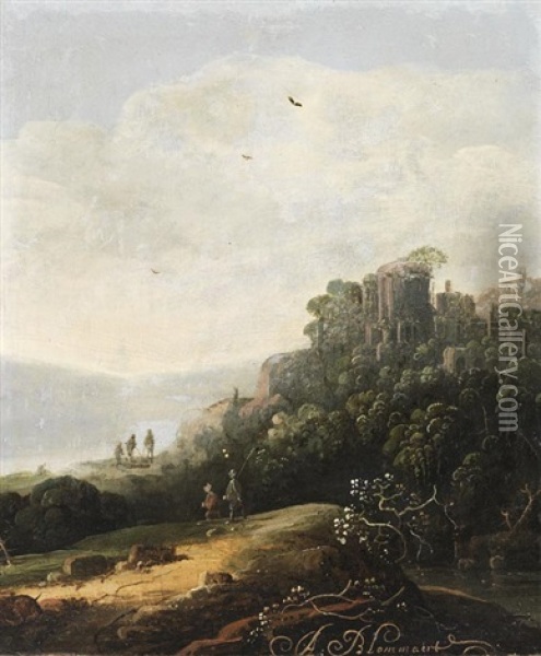 Landschaft Mit Ruine (+ Landschaft Mit Flusslauf; 2 Works) Oil Painting - Abraham Bloemaert