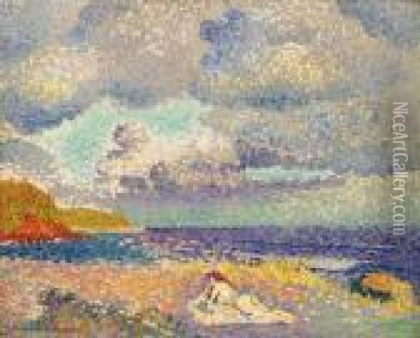 Avant L'orage (la Baigneuse) Oil Painting - Henri Edmond Cross