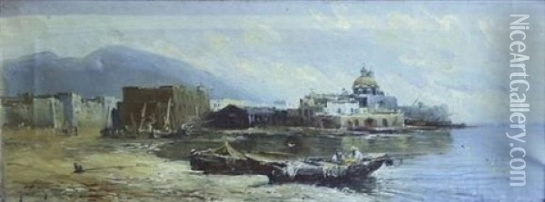 Pecheurs Pres D'un Port Espagnol Oil Painting - Jose Navarro Llorens
