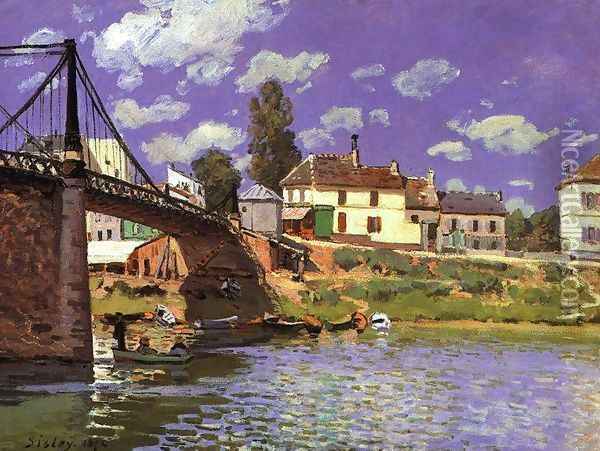 The Bridge at Villeneuve-la-Garenne 1872 Oil Painting - Alfred Sisley