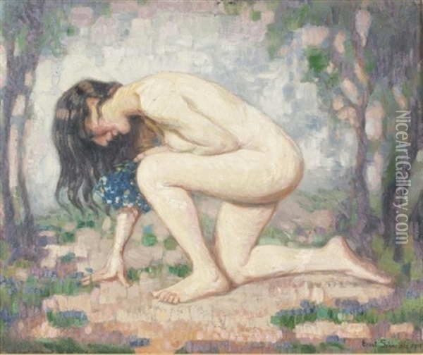 Weiblicher Akt Oil Painting - Ernst Schweizer