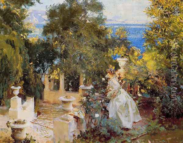 A Garden in Corfu Oil Painting - John Singer Sargent