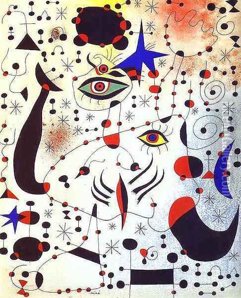 Ciphers and Constellations, in Love with a Woman Oil Painting - Joaquin Miro