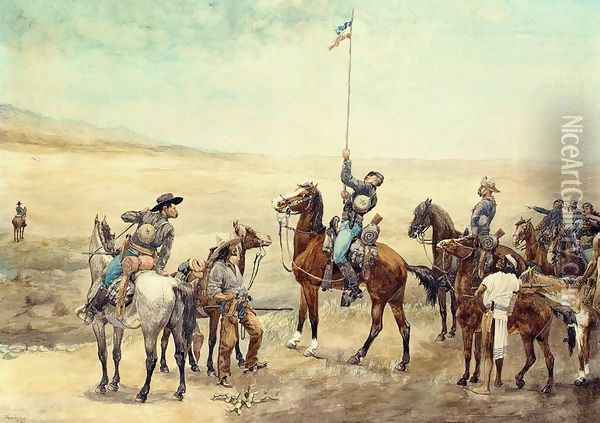 Signaling The Main Command Oil Painting - Frederic Remington