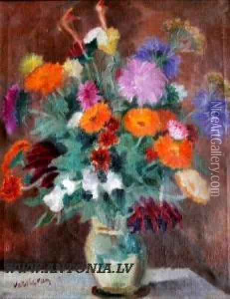 Flowers Oil Painting - Francisk Varslavans