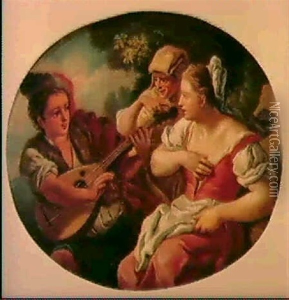 Due Scene Musicali Oil Painting - Francesco de Mura