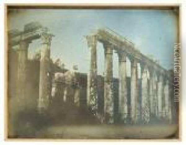 Euromus Temple Antique Oil Painting - Joseph Philibert Girault De Prangey