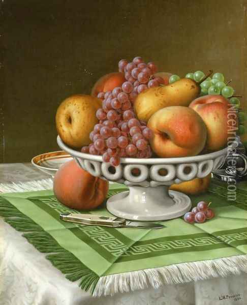 Still Life with Fruit and Pocket Knife Oil Painting - Levi Wells Prentice