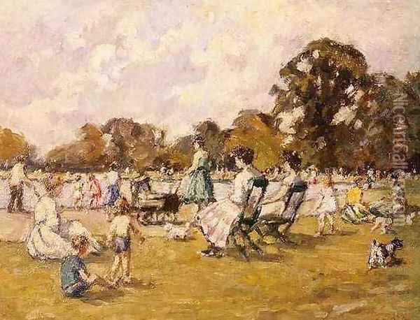Summer Afternoon by the Serpentine Oil Painting - Beatrice Stella Pedder