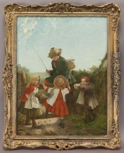 The Young Rivals Oil Painting - Erskine Nicol