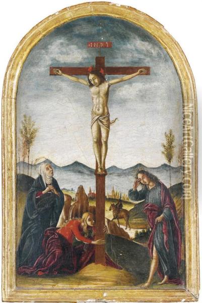 The Crucifixion Oil Painting - Pietro di Francesco degli Orioli