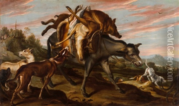 Mule Carrying The Spoils Oil Painting - Frans Snyders