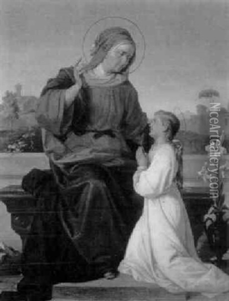 Heilige Anna Und Maria Oil Painting - Josef Plank