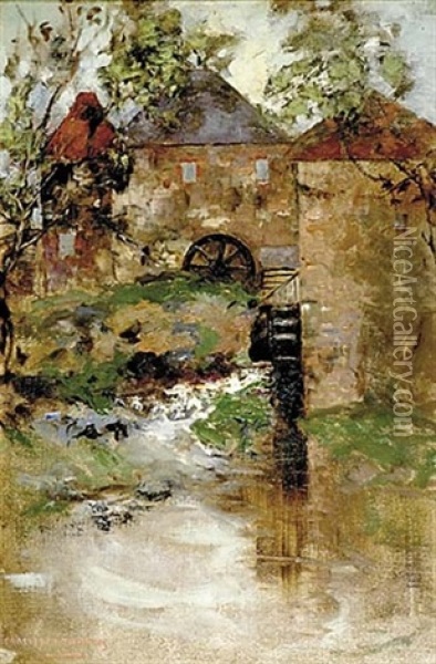 The Water Mill Oil Painting - Grosvenor Thomas
