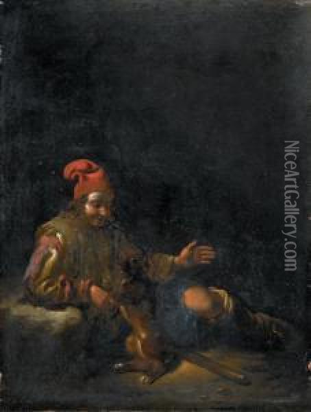 Ragazzo Che Gioca Con Un Cane Oil Painting - Michelangelo Cerqouzzi