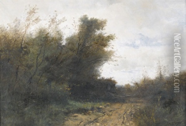 Landstrasse Mit Buschen Oil Painting - Gustave Eugene Castan