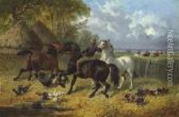 The Passing Hunt Oil Painting - John Frederick Herring Snr