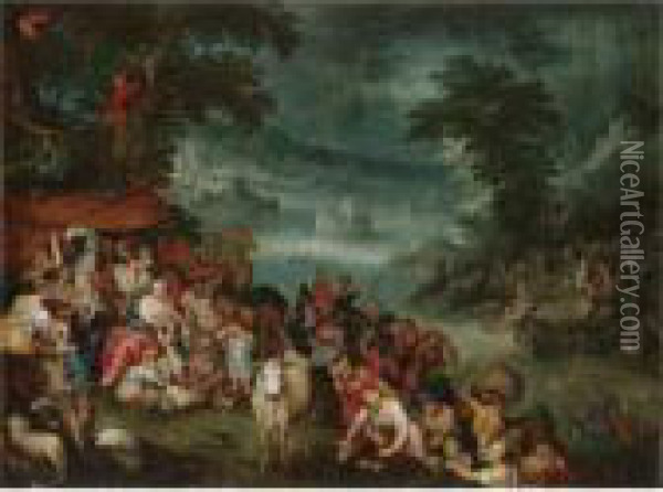 The Flood With Noah's Ark In The Background Oil Painting - Jan Brueghel the Younger