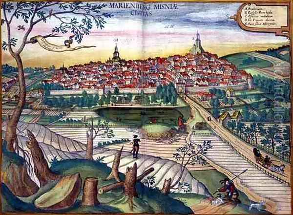 Map of Marienburg from Civitates Orbis Terrarum Oil Painting - Joris Hoefnagel