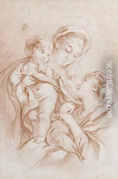 The Virgin and Child with Saint Catherine Oil Painting - Francois Boucher