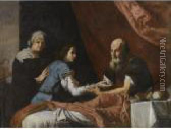 Jacob Stealing Esau's Birthright Oil Painting - Jusepe de Ribera