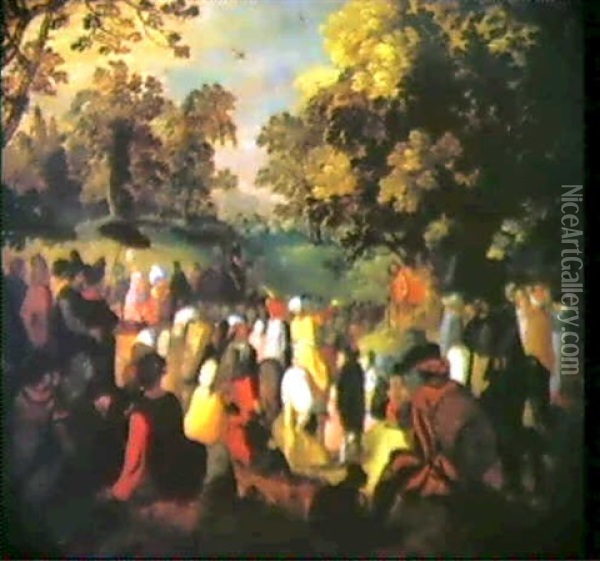 Die Predigt Johannes Des Taufers Oil Painting - Jan Brueghel the Elder