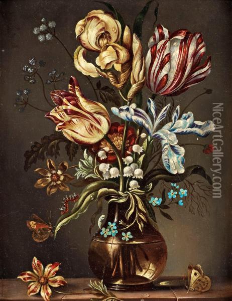 Still Life With Tulips Oil Painting - Ambrosius the Elder Bosschaert